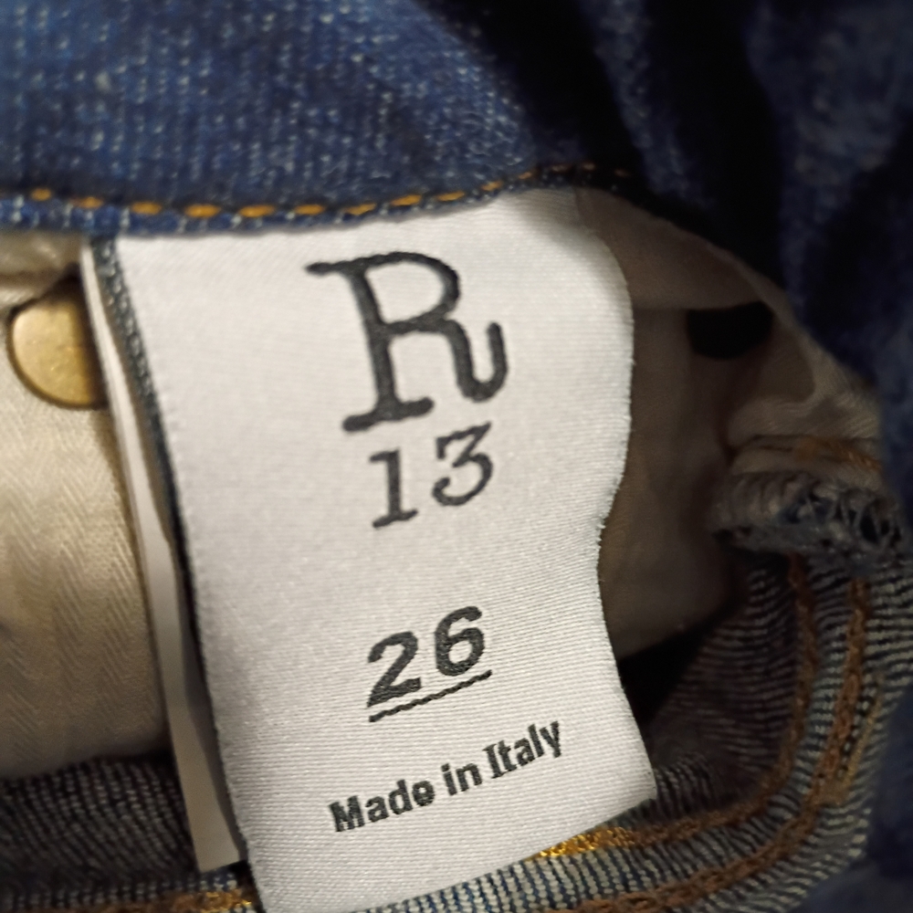 R13 Distressed Skinny Jeans in Medium Blue Wash - Picture 2 of 8